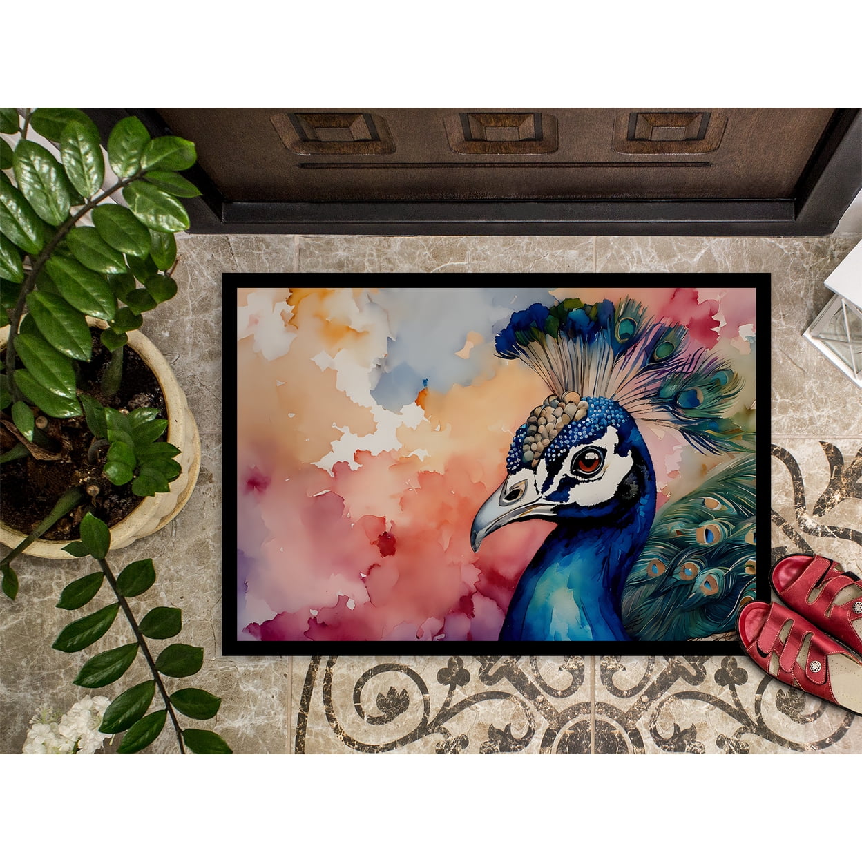 Carolines Treasures DAC3249MAT 18 x 27 in. Unisex Peacock Doormat