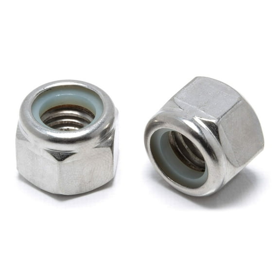 Bolt Dropper 1/2"-13 Nylon Insert Lock Nut (25 Pieces) Stainless Steel Finish Hex Lock Nuts, 304 (18-8) Plain Finish Corrosion Resistant Commercial Grade
