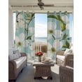 thumbnail image 6 of Spring Floral Blackout Curtains for Bedroom Living Room Darkening Curtains 84 Inch Length 2 Panels Set Watercolor Teal Botanical Blooming Window Curtain Window Treatment Grommet Drapes 52"x84", 6 of 9