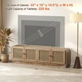 thumbnail image 3 of Gymax 4-Door PE Rattan Media Console Table Farmhouse TV Stand for TVs up to 75'' Oak, 3 of 10