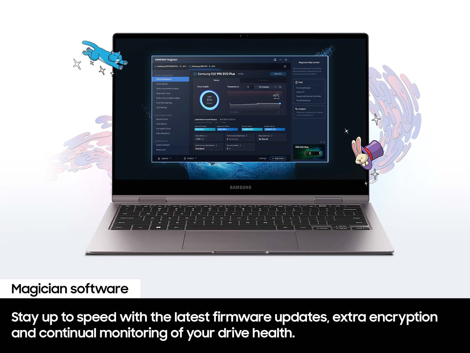 Samsung 990 EVO PLUS SSD 2TB, PCIe Gen 4x4 Gen 5x2 M.2 2280, Speeds Up-to 7,250 MB/s (MZ-V9S2T0BW)