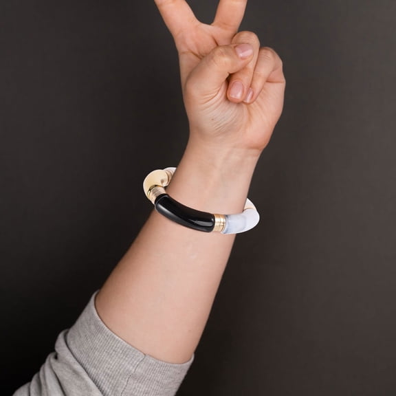 CTIRCHIU Charm Bracelet for Women Acrylic Black 1Pack