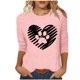 thumbnail image 1 of Tops de Cuello Redondo para las Mujeres Moda Impresa 3/4 Mangas Blusa Casual Top, Estante de Imitación, 1 of 5