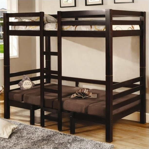 Coaster Twin over Twin Convertible Loft Bunk Bed in Dark Wood