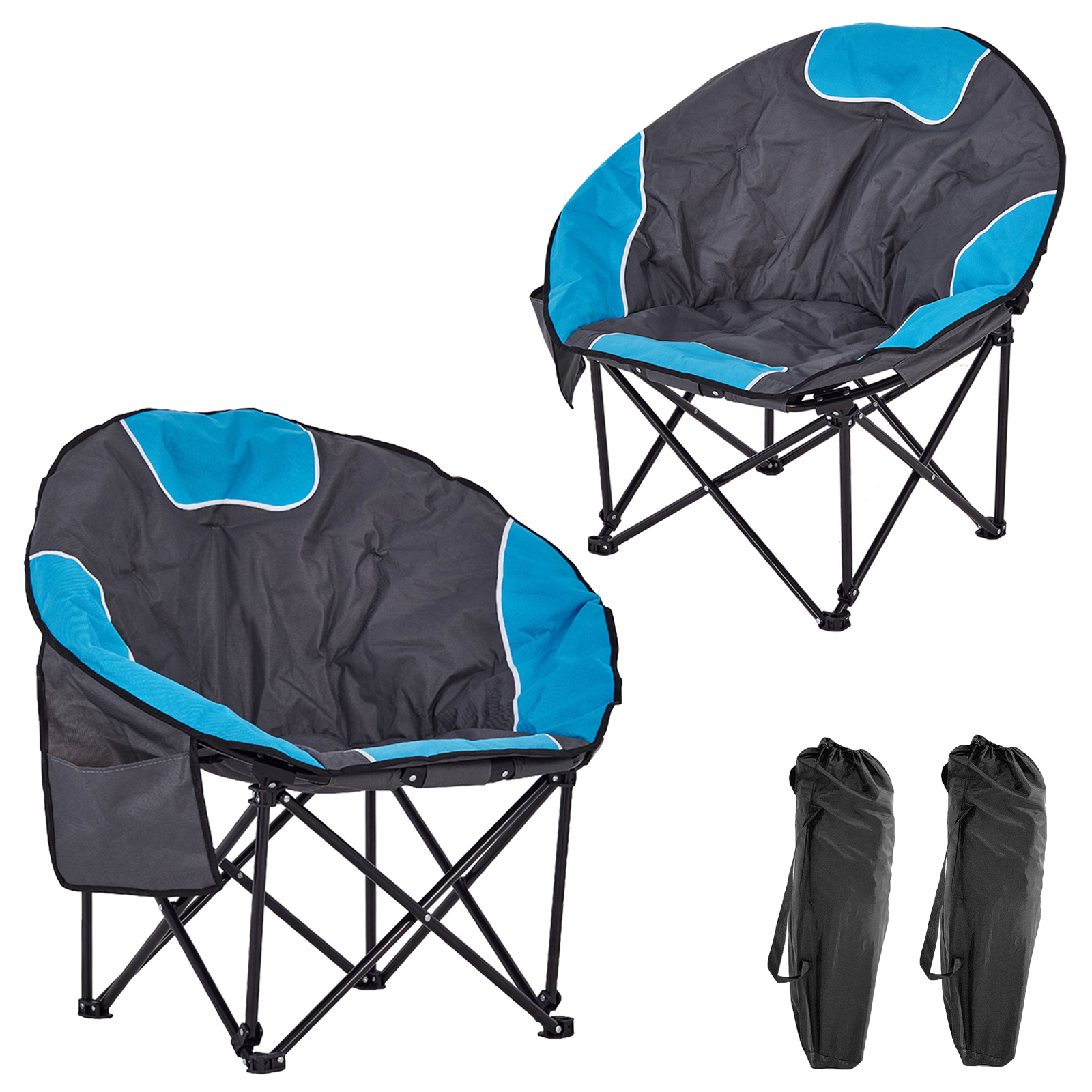 BIGTREE Folding Camping Moon Chair Portable Outdoor Padded Chair with