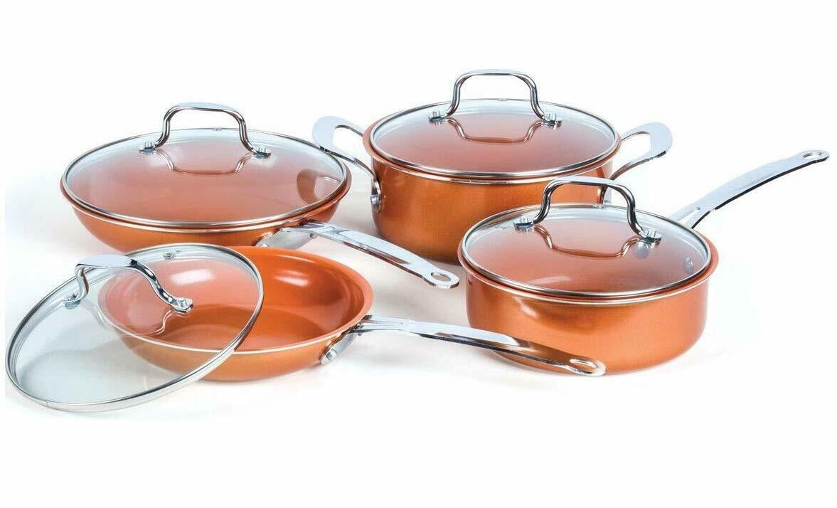 8-Piece Induction Copper Ceramic Coating Nonstick Coating Aluminum