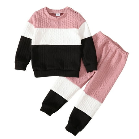 

PatPat Unisex Toddler Baby Girl Boy Sweater Top and Pants Fall Outfit Set Winter Warm Long Sleeve Button Sweatershirt Splicing Elastic Waist Sweatpants Kids Pajamas 2pcs Set Casual Clothes 1-6T