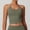 Army Green, variant on Women's Basic Scoop Neck Backless Double Lined Tie Halter Tank Tops Cute Summer Trendy Sleeveless Shirts Sports Workout Gym Crop Top Going Out Slim Fitted Sexy Army Green L