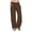 Brown, variant on Women's Linen Blend Casual Pants Stripe Patchwork Elastic Waist Wide Leg Trousers with Pockets Loose Straight Leg Beach Vacation Travel Comfy Lounge Pants, Brown XXL