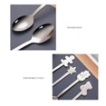 thumbnail image 3 of Cuchara navideña Cuchara de acero inoxidable de 4 piezas Juego de vajilla navideña Café Té Postre Sopa Cuchara agitadora, 3 of 8