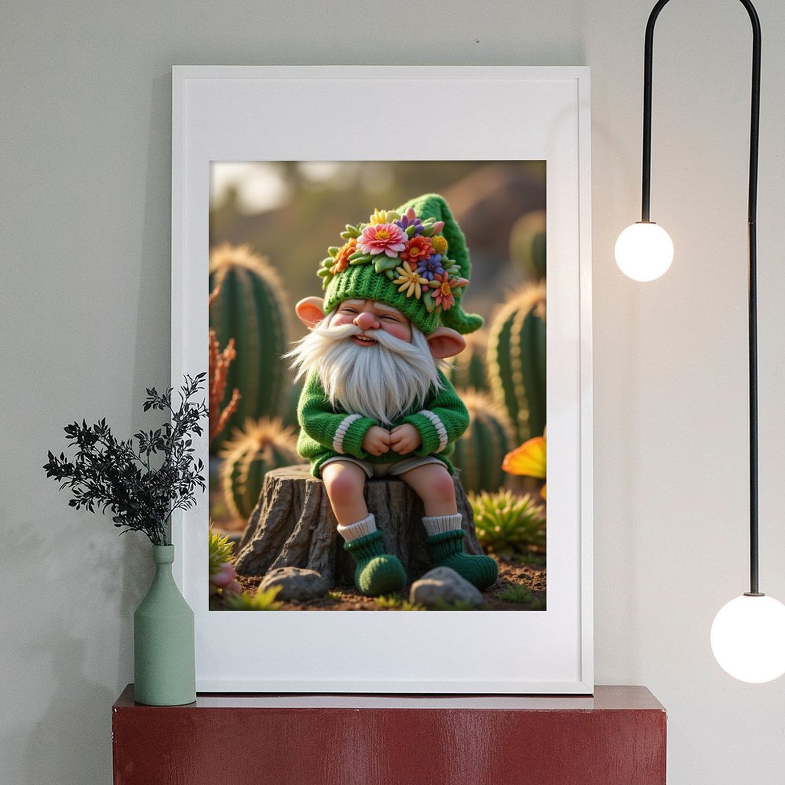 Diamond Art Kits for Adults - 5d Garden Gnome In Desert Oasis Diamond Painting for Adults, Diamond Art for Adults Beginners, Diamond Painting Kits for Adults for Home Wall Decor