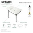thumbnail image 6 of Kingston Brass KVPB37221Q0 Monarch 37" Ceramic Console Sink with Stainless Steel Legs (1-Hole), White/Matte Black, 6 of 7
