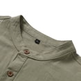 thumbnail image 3 of AZoiNM Men's 3/4 Sleeve Henley Shirt Smart Casual Slim Fit Button Collar Moisture-Wicking Urban Fashion Top for Spring and Fall, 3 of 9