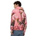 thumbnail image 4 of Honeii Delicate Pink Carnations A Print Hoodies for Men, Pullover & Full Zip, Breathable Zip up Hoodie, Sweatshirt-3X-Large, 4 of 5