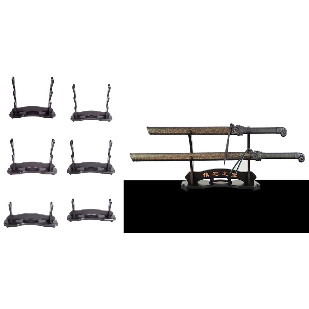 Aellinatey Sword Stand Two Tiers Sword Rack Holder Display for Katanas Wakizashi Swords