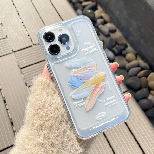 Funda de teléfono con pintura al óleo INS, nubes, cielo azul, para iPhone 13, 12, 11 Pro Max, X, XR, XS Max, 14 Plus, Graffiti, transparente, suave, a prueba de golpes