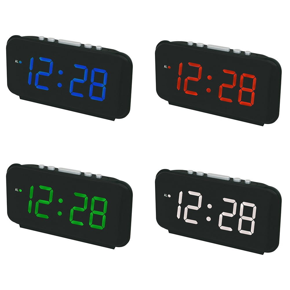AFQH Compact LED Digital Alarm Clock for Bedside or Desk with Multiple Colors
