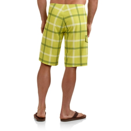 ^^op Men's Windowpane Plaid Fixed Waist
