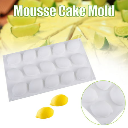 

Hhdxre 15 Cells Lemon-Shape Cake Moulds Silicone Mold Mousse Ice Cream Chocolate Dessert Bakeware Pastrys