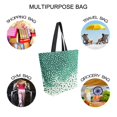 thumbnail image 7 of FORMRS Womens Canvas Tote Bag with Zipper Inner Pocket Shoulder Handbag, Green and White Pattern, 7 of 7