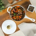 thumbnail image 3 of Crock-Pot 3 Qt Enamel Cast Iron Sauce Pan W/Lid - Matte Linen White, 3 of 5