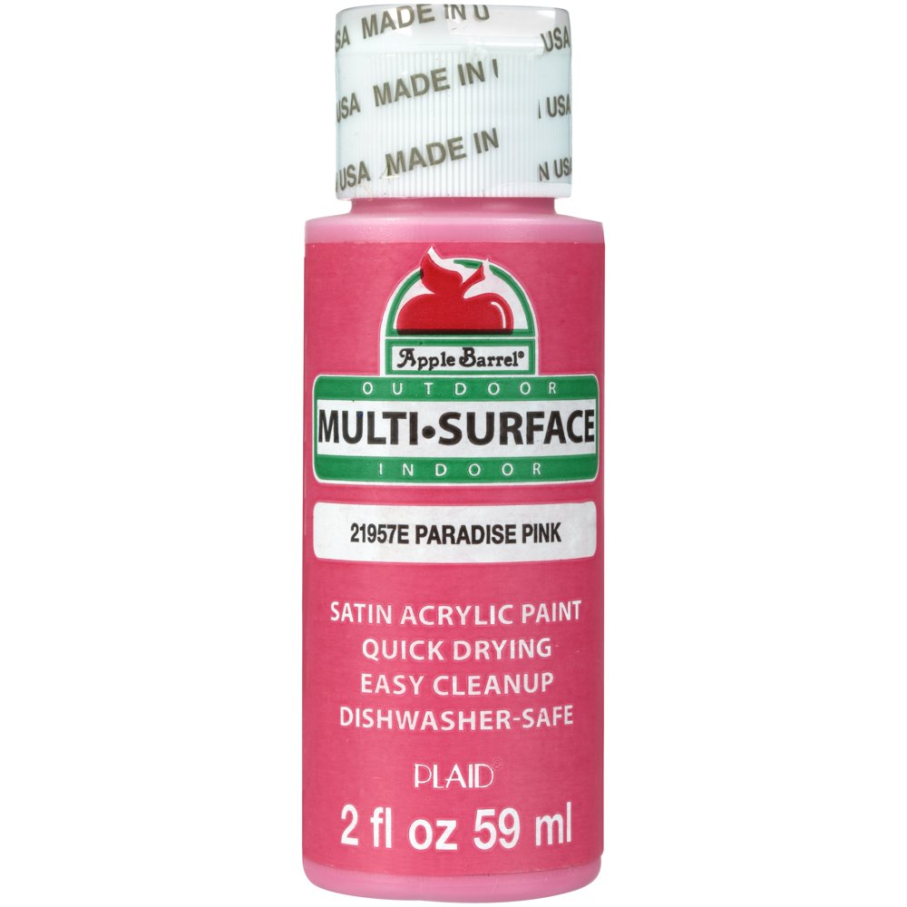 Apple Barrel 21957E Multisurface Craft Paint, Paradise Pink, 2 fl oz