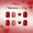 thumbnail image 4 of WE-POLUJ 24Pcs Valentines Day Fake Nail Red Glitters Heart Art Short Square Manicure, 4 of 8