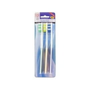 24 Packs of 3 Toothbrushes w/Rubber Grip 7 1/2"