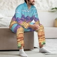 thumbnail image 7 of Lsque Pixel Desert Landscape Pattern Long Sleeve Pajama Set for Men - Soft 2-Piece Sleepwear and Loungewear Set with Pockets, Comfy Nightwear-X-Large, 7 of 7
