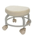 thumbnail image 1 of Taburete Bajo, Taburete Con Ruedas Liso, Cuero PU Ergonómico Beige Para Garaje, 1 of 7