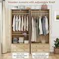 thumbnail image 5 of Brafabhome Wood Armoire Wardrobe Closet with 2 Doors, 71" Tall Freestanding Closet Wardrobe Cabinet with Drawers and Hanging Rail for Adult | Nature, 5 of 10