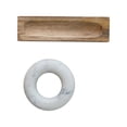 thumbnail image 4 of Creative Co-Op Mango Wood Mortar with Marble Ring Shaped Pestle, Natural and White, 4 of 4