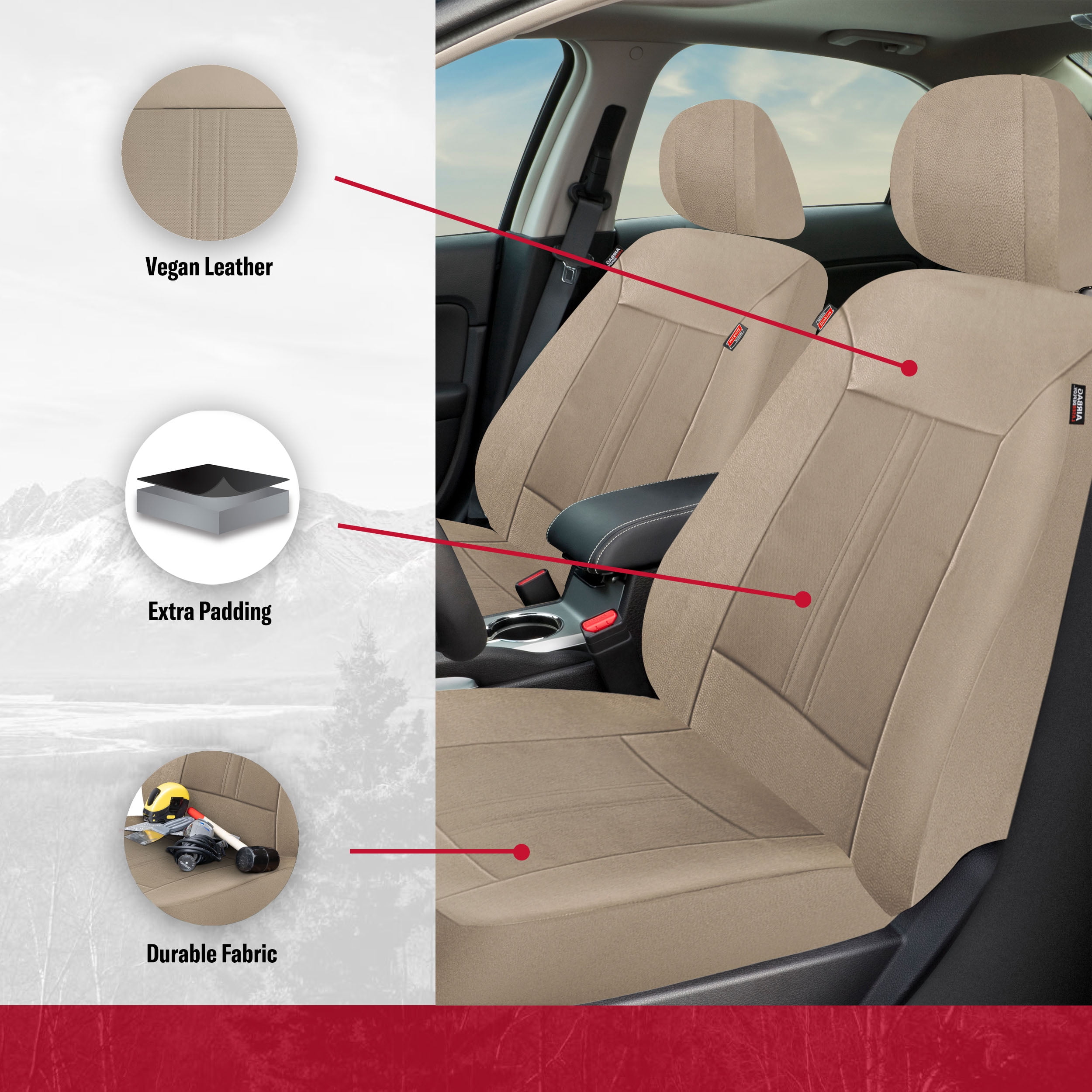 Genuine Dickies 3-Piece Tan Peterson Seat Covers, 43974WDI