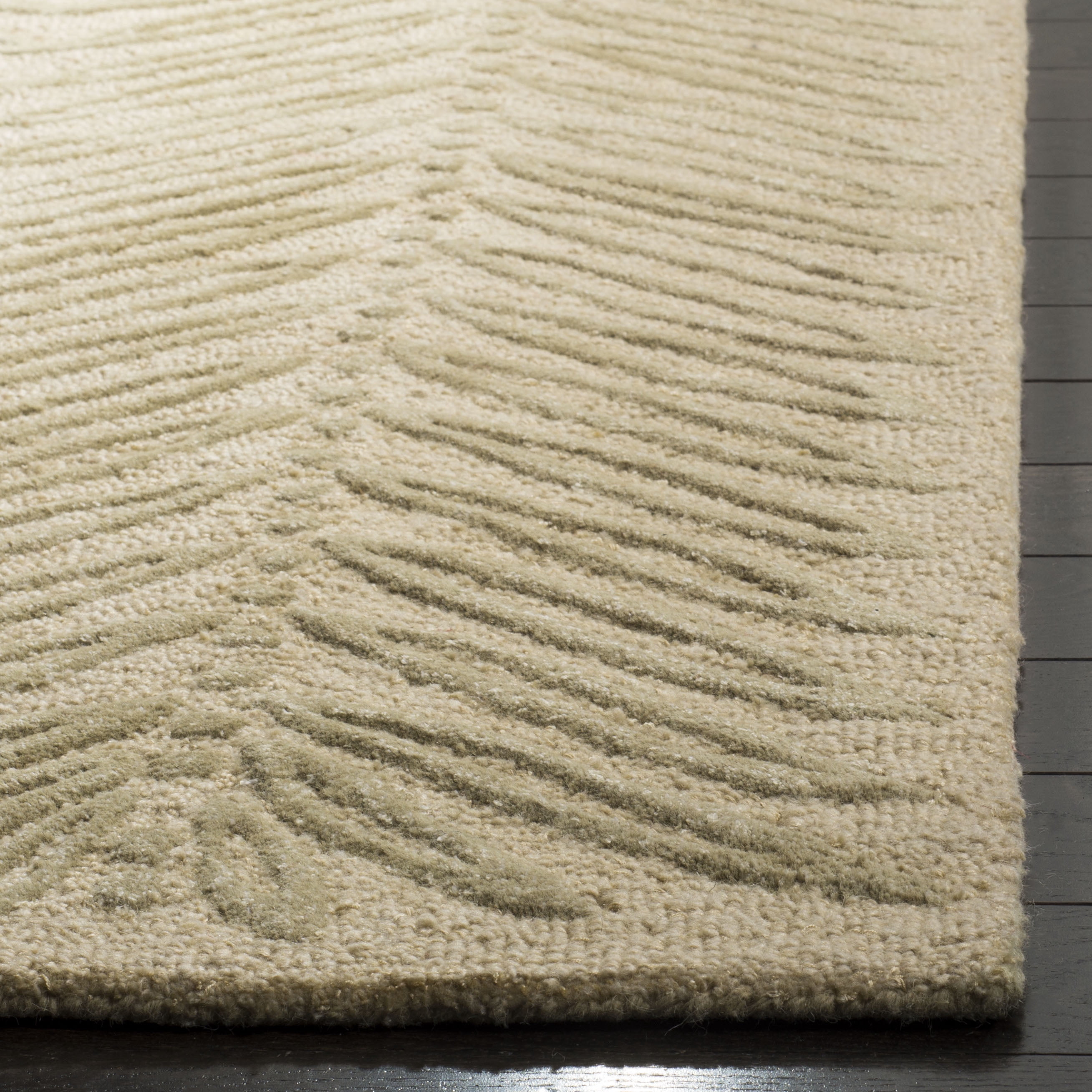 SAFAVIEH Martha Stewart Urban Chevron Floral Area Rug, Oolong Tea Green, 8' x 10'