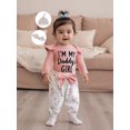 thumbnail image 6 of BemeyourBBs Newborn Baby Girls Outfit I'M My Daddy's Girl Letter Print Romper Floral Pants Set Headband Hat Spring Fall Winter Clothes, 6 of 9