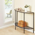 thumbnail image 5 of Console Table 2 Tier Narrow Entryway Table with Storage Shelves Half Moon Sofa Couch Table Industrial Small Entry Way Tables for Living Bedroom Hallway Office Easy Assembly, Gray Black, 5 of 17