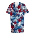 thumbnail image 4 of Summer Hoodies Short Sleeve Hoody Sweatshirt Long Tops to wear with Leggings Woman Casual July 4th Outfit (Medium, Blue 04), 4 of 4