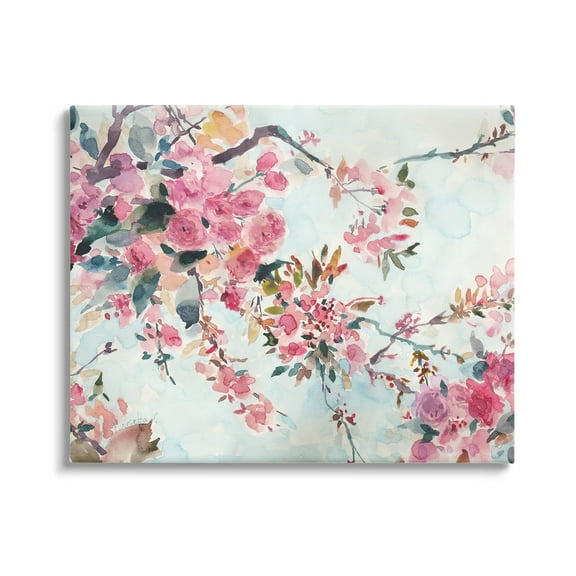 Budding Cherry Blossoms Nature Botanical & Floral Graphic Art Gallery Wrapped Canvas Print Wall Art
