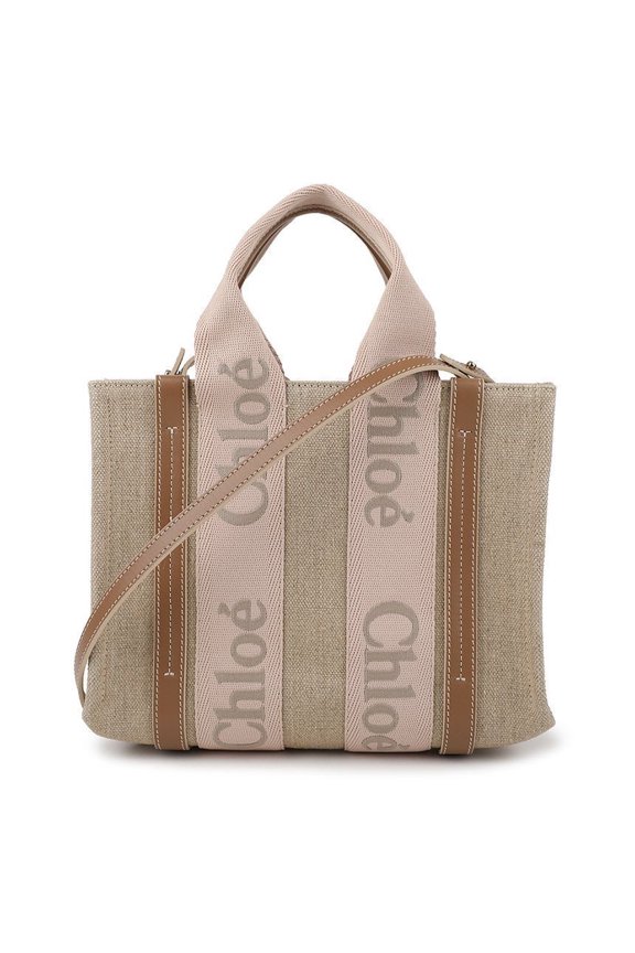 Pre-Owned Linen Woody Small Tote Bag