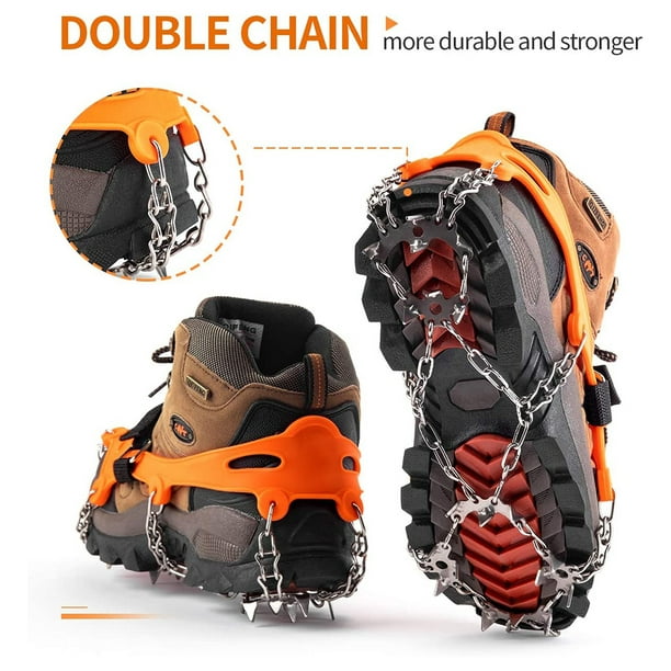 Ice Cleats Snow Traction Cleats Crampons Grippers for Shoes and Boots for  Walk on Ice Snow,24 Studs Ice Snow Cleats for Kids Women Men Walking Hiking  Jogging Fishing, Ice & Snow Grips 
