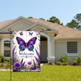 thumbnail image 2 of Purple Butterfly And Flowers Welcome Garden Flag For Home Outdoor Garden Yard Decor 12x18 Inch, 2 of 5