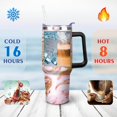 thumbnail image 4 of Pink & Gold Marble 40oz Stainless Steel Vacuum Insulated Tumbler with Lid and Straw for Water Iced Tea Coffee Smoothie and More, 4 of 7