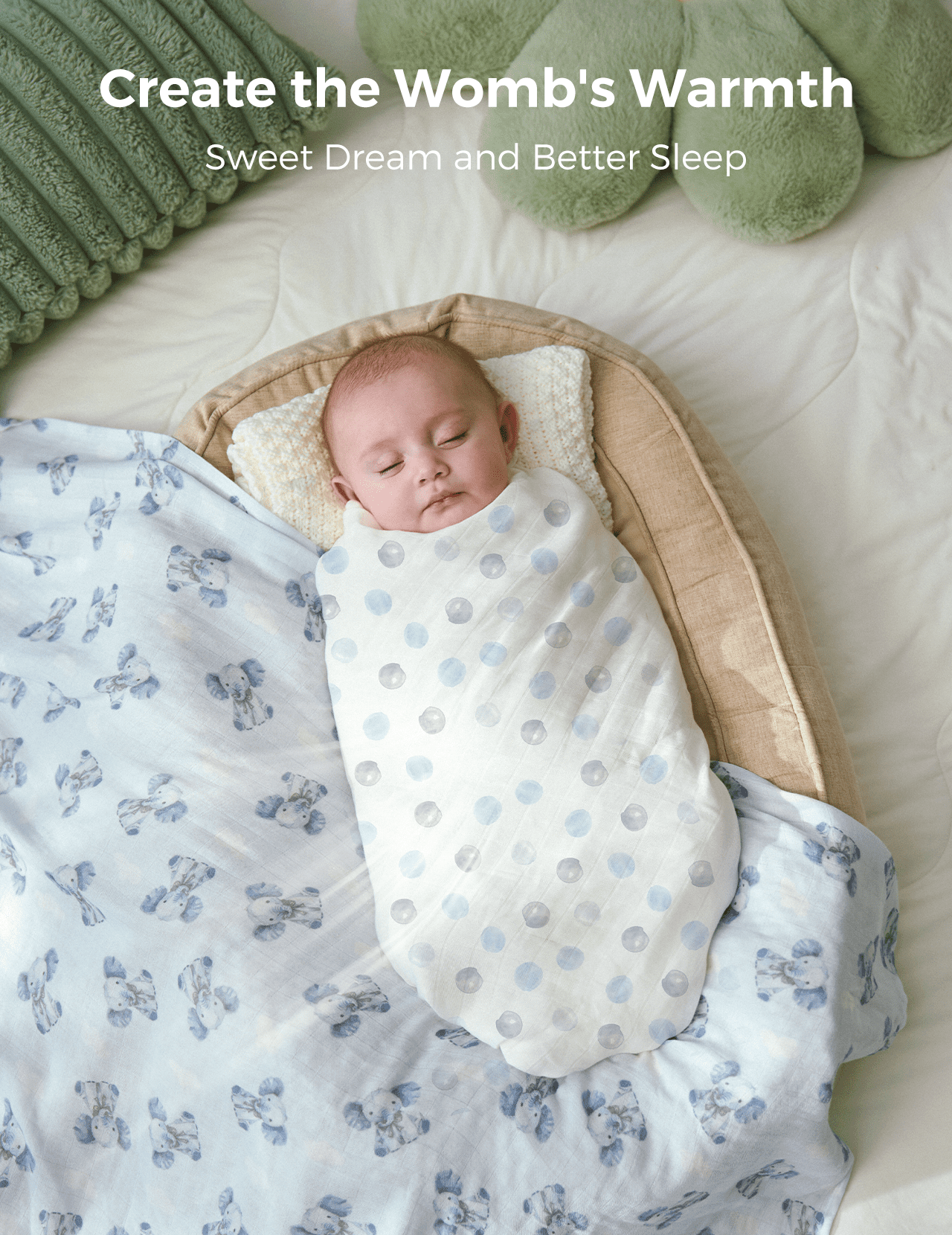 Momcozy Muslin Swaddle Blankets, 3 Pack, Breathable 2-Layer Gauze Large 47'' x 47'' Baby Swaddling Receiving Blanket Wraps for Newborn Boys Girls, Innocence