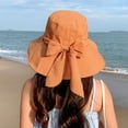 thumbnail image 4 of Sun Hats for Women Wide Brim Summer Visor with Chin Strap Bow Design Travel Outdoor Small Face Effect Sun, 4 of 4