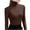 Brown, variant on Women's Turtleneck Long Sleeve Shirts Lightweight Basic Layering Tops Solid Slim Fit Coffee S