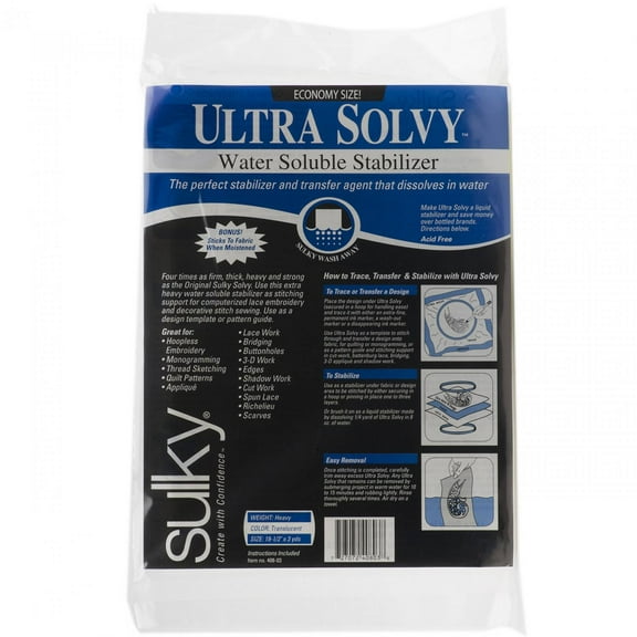 Ultra Solvy Water Soluble Stabilizer, 19-1/2" x 3 Yards
