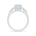 thumbnail image 2 of Angara Natural 1.5 Ct. Aquamarine with Diamond Vintage Inspired Ring in 14K White Gold for Women (Ring Size: 11.5), 2 of 9