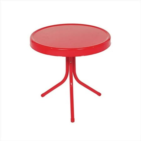 NorthLight 20 in. Vibrant Red Retro Metal Tulip Outdoor Side Table