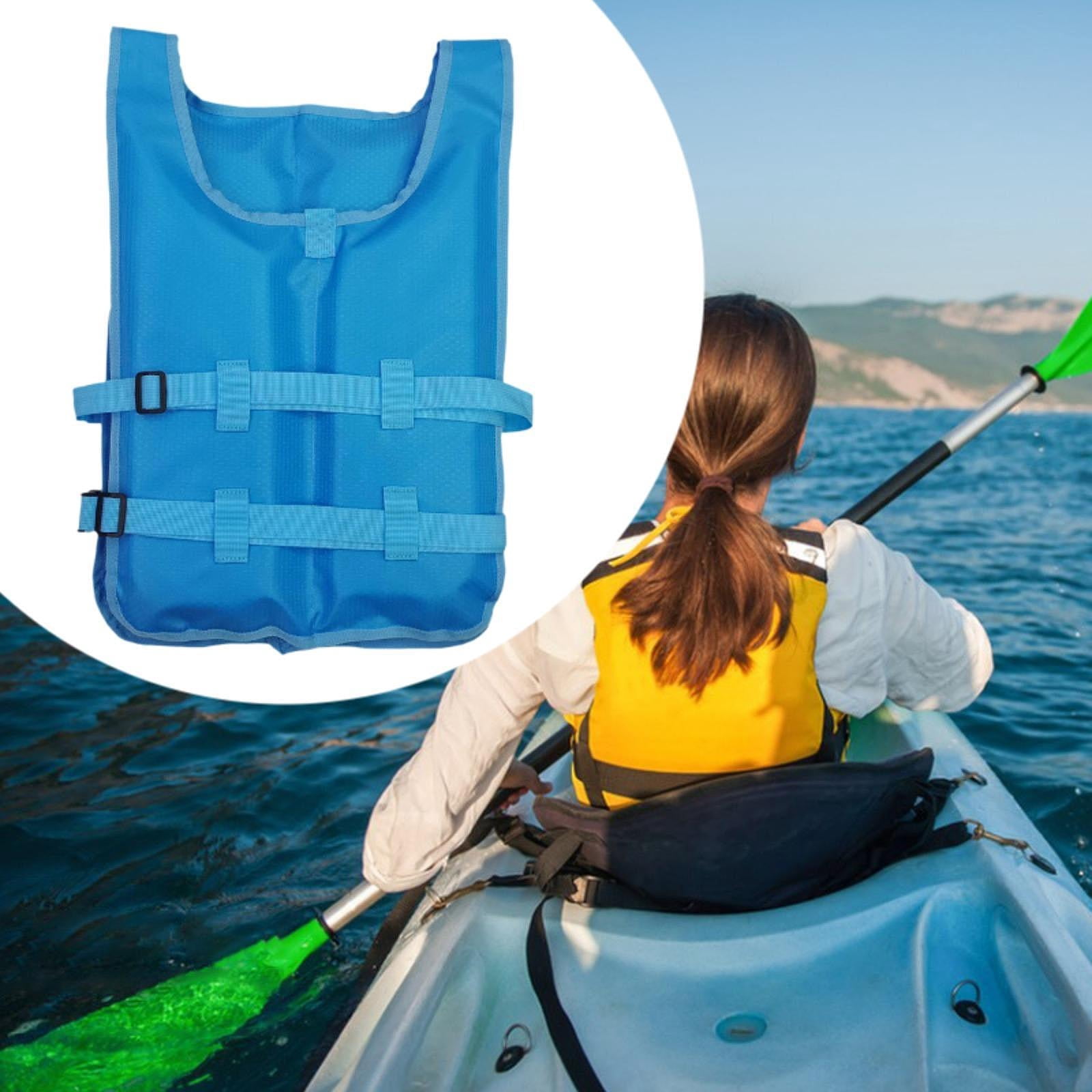 QccHieUs Kayak Life Vest Portable Summer Sleeveless Life Jacket Swim Vest Swim Jacket for Blue