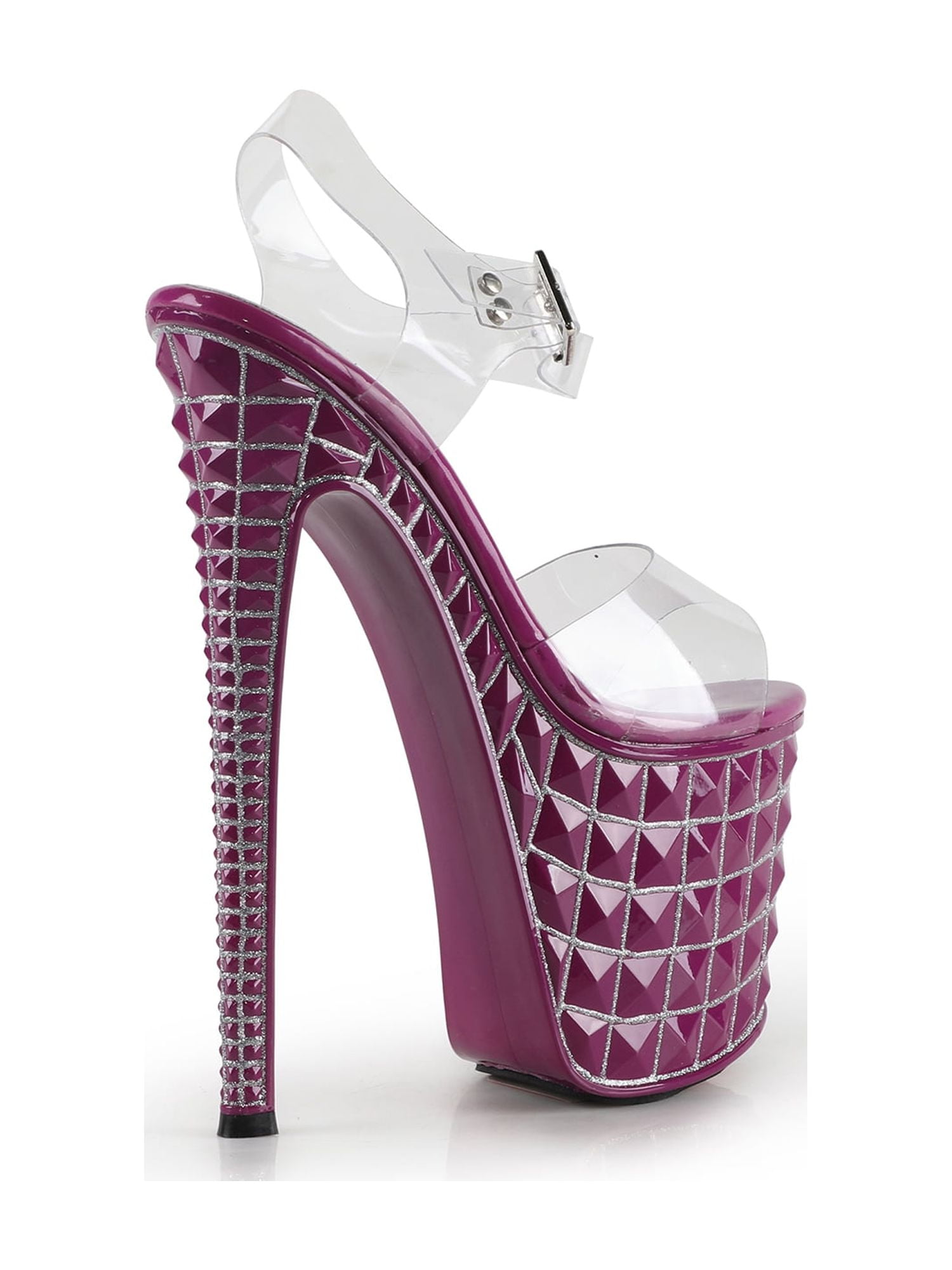 Exotic Light Weight PVC transparent Strap Women's Platform Sky High Dancer Sandals